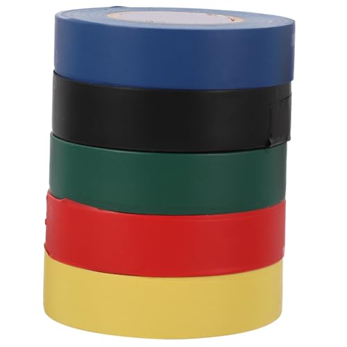 Ipetboom 5 Stück Teiliges Isolierband PVC Elektriker Klebeband für Innen Außen Vielseitig Einsetzbar für Elektrische Isolierung Kabelschutz Schlagzeug und Tennisschläger Wickelband Je Ipetboom 5 Stück Teiliges Isolierband PVC Elektriker Klebeband für Innen Außen Vielseitig Einsetzbar für Elektrische Isolierung Kabelschutz Schlagzeug und Tennisschläger Wickelband Je von Ipetboom