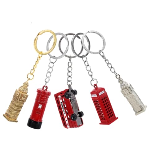 Ipetboom 5 Stück Teiliges London Bus Schlüsselanhänger Eleganter Schlüsselbund Anhänger mit Telefonzelle Briefkasten und Big Dekoration für Taschen und Schlüssel Ipetboom 5 Stück Teiliges London Bus Schlüsselanhänger Eleganter Schlüsselbund Anhänger mit Telefonzelle Briefkasten und Big Dekoration für Taschen und Schlüssel von Ipetboom