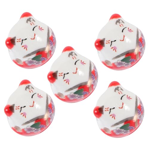 Ipetboom 5 Stück Teiliges Luck Cat Keramikperlen Perforierte Glückskatze Schmuckperlen für DIY Armbänder und Anhänger Farbige Handwerksmaterialien Langlebig und Verblassungsresistent für von Ipetboom