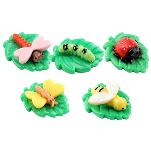 Ipetboom 5 Stück Teiliges Miniatur Resin Tiercharms Realistische Kleine Insekten Figuren für Scrapbook Handyhüllen DIY Bastelverzierung Niedliche Mikro landschafts deko für Naturliebhaber von Ipetboom
