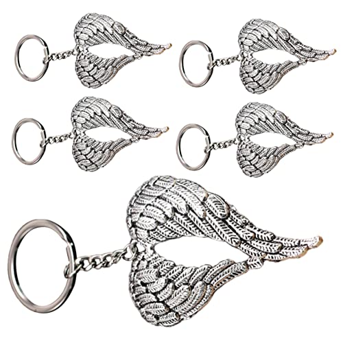 Ipetboom 5 Stück Teiliges Set Schlüsselanhänger aus Antiqued Silber DIY Bastelzubehör für Hochzeiten Geburtstagsfeiern und Shower Anhänger mit Flügeln von Ipetboom
