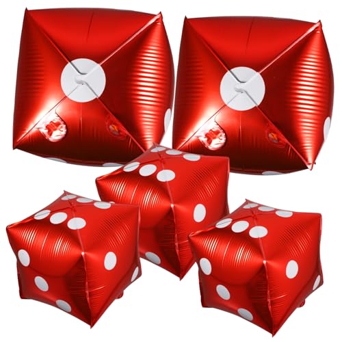 Ipetboom 5 Stück Teiliges Würfelballon aus Aluminiumfolie Themen Partydekorationen für Geburtstagsfeiern und Spieleabende Rote Würfel Luftballons für Kreative Foto Hintergründe Ipetboom 5 Stück Teiliges Würfelballon aus Aluminiumfolie Themen Partydekorationen für Geburtstagsfeiern und Spieleabende Rote Würfel Luftballons für Kreative Foto Hintergründe von Ipetboom