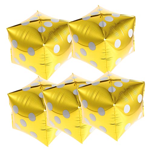 Ipetboom 5 Stück Teiliges Würfelballon aus Aluminiumfolie für Themenpartys Hochwertige Folienballons für Geburtstagsfeiern und Veranstaltungen und Langlebig von Ipetboom