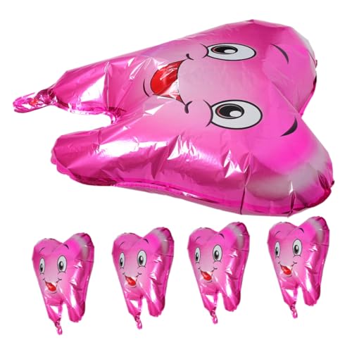 Ipetboom 5 Stück Teiliges Zahnballons für Babyparty Lustige Luftballons Dekoration für Kinderfeiern Einfache Handhabung und Aufblasung Cartoon Design für Festlichkeiten von Ipetboom