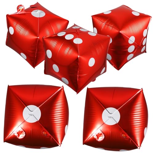 Ipetboom 5 Stück Würfel Folienballons Rot Poker Deko Party Supplies Langlebige Aluminiumfolie Selbstsiegelnd für Spiel und Motto Outdoor Indoor Feierdekoration Ipetboom 5 Stück Würfel Folienballons Rot Poker Deko Party Supplies Langlebige Aluminiumfolie Selbstsiegelnd für Spiel und Motto Outdoor Indoor Feierdekoration von Ipetboom
