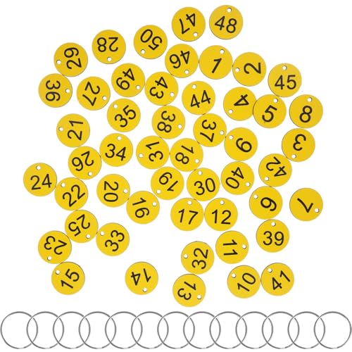 Ipetboom 50 Sätze Nummernschild Zahlenaufkleber Schlüsselanhänger mit Etiketten Gepäckanhänger ID-Tags mit Ringen Runde Zahlen -Tags ID-Nummern-Tags Schlüsseletiketten mit Ring Acryl Gelb Ipetboom 50 Sätze Nummernschild Zahlenaufkleber Schlüsselanhänger mit Etiketten Gepäckanhänger ID-Tags mit Ringen Runde Zahlen -Tags ID-Nummern-Tags Schlüsseletiketten mit Ring Acryl Gelb von Ipetboom