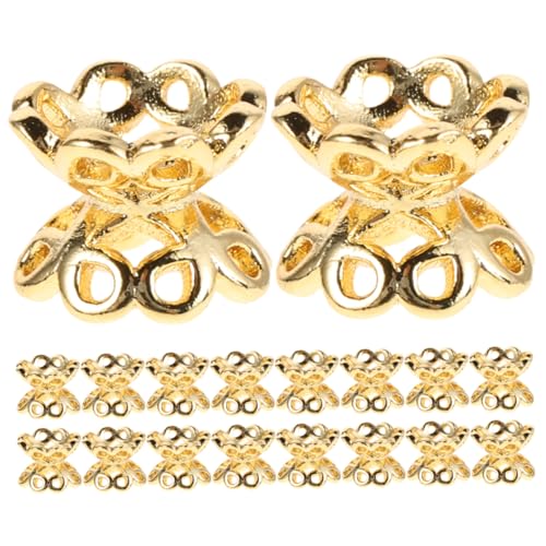 Ipetboom 50 Stück Hohlarmbandzubehör armband zubehör Bastelperlenkappen selber machen Abstandsperle Perlenendkappen DIY liefert Perlenkappen für die Schmuckherstellung Kupfer Golden von Ipetboom