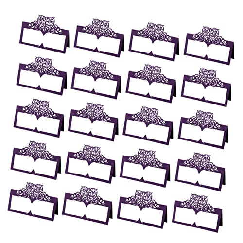 Ipetboom 50 Stück Liebe Herz Karte Platzkarten Vintage Papier Tischkarten für Hochzeiten Partys Feiern Dunkelviolett Kreative Namenskarten für Tischdekoration von Ipetboom