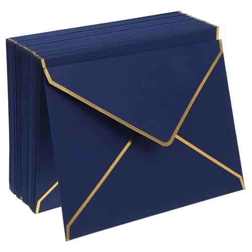 Ipetboom 50 Stück Luxuriöse Blanko Umschläge mit Goldfolienrand V klappe Dickes Papier Navyblau für Hochzeitseinladungen Babyparty Abschlussfeier Grußkarten Ipetboom 50 Stück Luxuriöse Blanko Umschläge mit Goldfolienrand V klappe Dickes Papier Navyblau für Hochzeitseinladungen Babyparty Abschlussfeier Grußkarten von Ipetboom