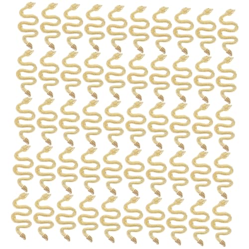 Ipetboom 50 Stück Schlangen Nail Charms aus Metall Retro Nagelkunst Schmuck für Acrylic Nails Verarbeitung Goldfarbene Nageldekoration für DIY Maniküre Modisch und Auffällig von Ipetboom