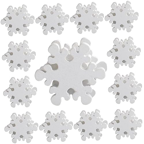 Ipetboom 50 Stück Teiliges Weihnachts Schneeflocken Holzperlen für DIY Armband Schmuckherstellung Glatte Hautfreundliche Holzperlen für Weihnachtsdeko und Kreative Handarbeiten von Ipetboom