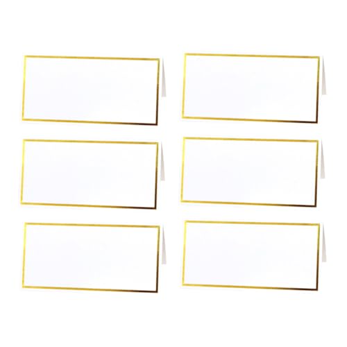 Ipetboom 50 Stück Weiße Tischkarten mit Goldprägung Blanko Platzkarten aus Hochwertigem Papier DIY Namenskarten für Hochzeit Party Bankett und Festliche Tischdekoration von Ipetboom