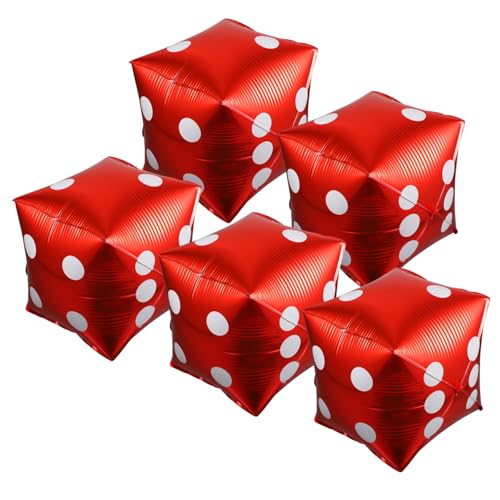 Ipetboom 5Stücke Alufolie Ballons Thema Party Dekorationen für Poker Events Rote Würfelballons für Jahre Partys und Spieleabende Ipetboom 5Stücke Alufolie Ballons Thema Party Dekorationen für Poker Events Rote Würfelballons für Jahre Partys und Spieleabende von Ipetboom