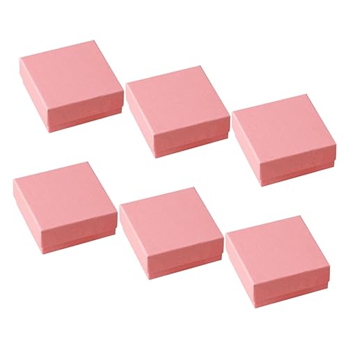 Ipetboom 6 Stck. Schmuckschatulle als Kisten für Deckel Karte Gegenwärtig Ohrring-Boxen Halskette Boxen Masse leere Schmuckschatullen Pappschmuckkoffer Papier Rosa von Ipetboom