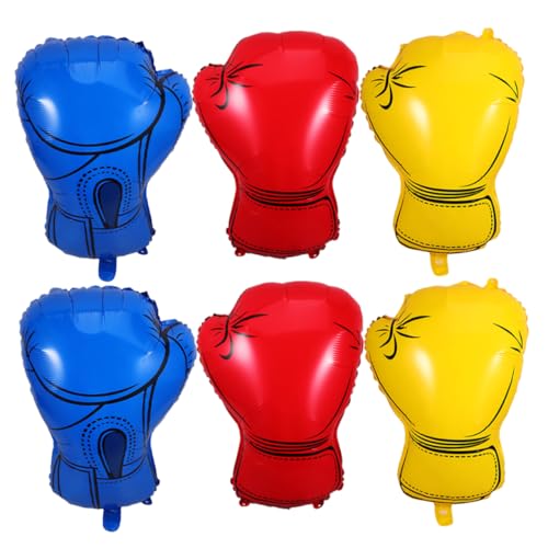 Ipetboom 6 Stück Kindergeburtstagsdekoration für Boxliebhaber Wrestling Themenfeiern Ballons Farbenfrohe Partyhintergrund Dekorationen von Ipetboom