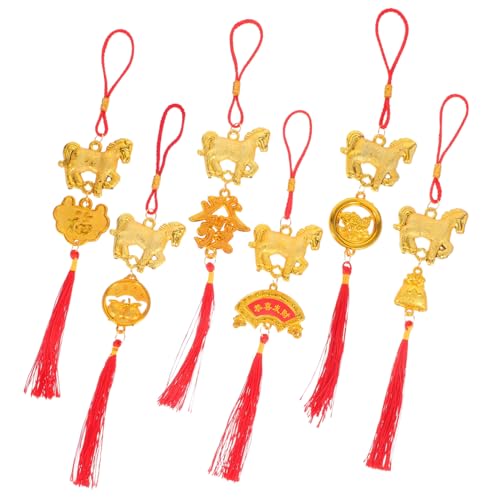 Ipetboom 6 Stück Rote Quasten Anhänger Feng Shui Glücksbringer mit Pferdemotiv für Chinesisches Neujahr Leichte Hängedekoration für Tür Wand und Innenraum Festliche Wohnaccessoires Ipetboom 6 Stück Rote Quasten Anhänger Feng Shui Glücksbringer mit Pferdemotiv für Chinesisches Neujahr Leichte Hängedekoration für Tür Wand und Innenraum Festliche Wohnaccessoires von Ipetboom