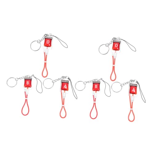 Ipetboom 6 Stück Teiliges Bluttyp Schlüsselanhänger A B Anhänger für Halloween Party Deko Vielseitige Schlüsselanhänger und Handy Charms mit Einzigartigem Design von Ipetboom