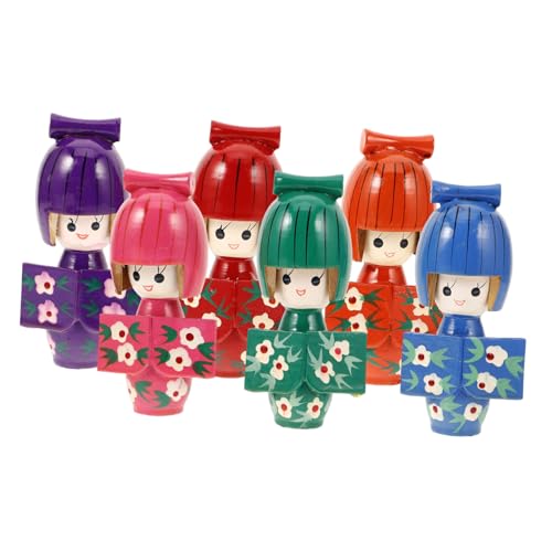 Ipetboom 6 Stück Teiliges Japanische Kimono Puppen Holzfigur Maiko Modell Tischdeko Traditionelles Kunsthandwerk Dekorationsspielzeuge für Sammler Ipetboom 6 Stück Teiliges Japanische Kimono Puppen Holzfigur Maiko Modell Tischdeko Traditionelles Kunsthandwerk Dekorationsspielzeuge für Sammler von Ipetboom