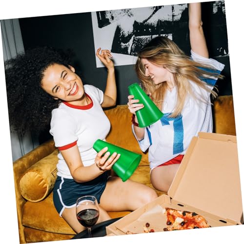 Ipetboom 6 Stück Teiliges Kunststoff Cheer Megaphone in Dunkelgrün Langlebige Sportveranstaltungs Lärmmacher Wiederverwendbare Party Zubehör für Teams und Gruppen von Ipetboom
