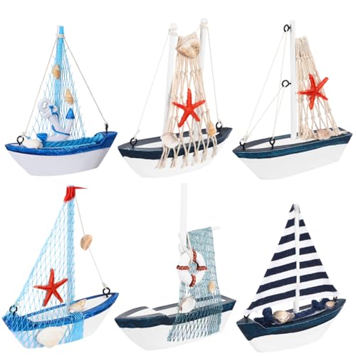 Ipetboom 6 Stück Teiliges Mediterrane Segelboot Modelle Holz Nautisches Schiff Dekoration für Büro Hochzeit Zuhause und Mehrelegantes Design Zufällige Farbe Ipetboom 6 Stück Teiliges Mediterrane Segelboot Modelle Holz Nautisches Schiff Dekoration für Büro Hochzeit Zuhause und Mehrelegantes Design Zufällige Farbe von Ipetboom
