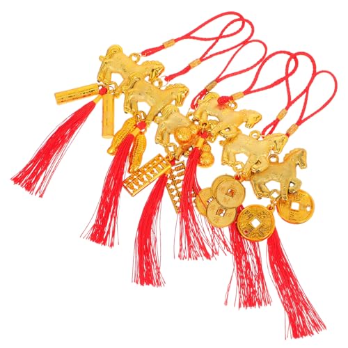 Ipetboom 6 Stück Teiliges Rotes Quasten Ornament für Chinesisches Neujahr Feng Shui Glücksanhänger mit Pferde Zodiac Leichtes Dekoratives für Reichtum und Frühlingsfest Ipetboom 6 Stück Teiliges Rotes Quasten Ornament für Chinesisches Neujahr Feng Shui Glücksanhänger mit Pferde Zodiac Leichtes Dekoratives für Reichtum und Frühlingsfest von Ipetboom