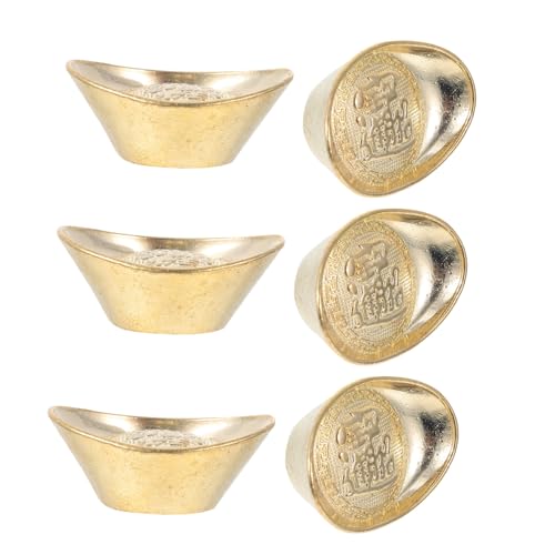 Ipetboom 6 Stück Teiliges aus Hochwertiger Legierung Langlebig und Elegant Kompakte für Schreibtisch Feng Shui Reichtum Dekoratives Wohn und Büroaccessoire in Gold von Ipetboom