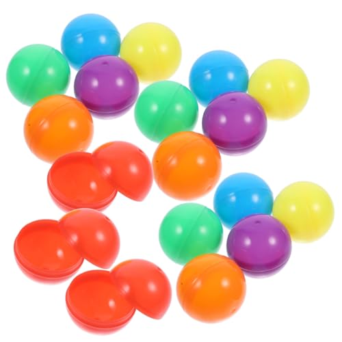 Ipetboom 60 Stück Bunte Wiederverwendbare Befüllbare Kunststoffkapseln für Kaugummiautomaten DIY Spielzeugkapseln Runde Vending Machine Behälter als Geschenkverpackung von Ipetboom