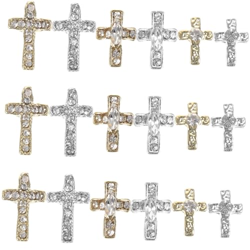 Ipetboom 60 Stück Teiliges Nagel Dekor Kreuz Charms Nail Art Schmuck für Frauen und Partys Langlebig und Modisch von Ipetboom