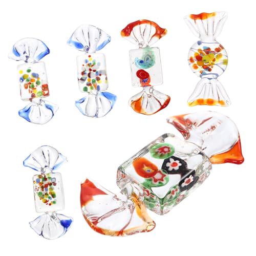 Ipetboom 6stücke Glas Bonbon Dekoration Glas Bonbon Schmuck Süßigkeiten Ornament Für Zuhause Wohnzimmer Arbeitszimmer Schreibtisch Deko Wohnschmuck Glasbonbonschmuck Glasbonbondekor von Ipetboom