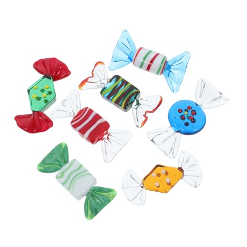 Ipetboom 7 Stück Teiliges Glasbonbon Deko Set Handgefertigt Farbenfrohe Candy Ornamente für Zuhause Party Hochzeitstischdeko Vielseitige Weihnachtsdekoration von Ipetboom