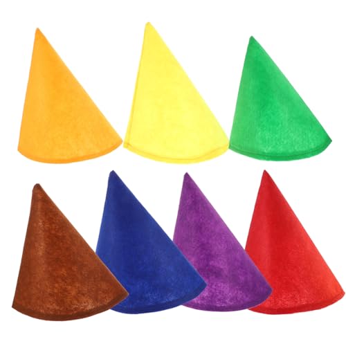 Ipetboom 7 Stück Teiliges Zwergenmützen aus Filz Bunte Weihnachts und Halloween Zipfelmützen für Erwachsene und Vielseitige Partyhüte für Karneval Cosplay und Festliche Dekoration von Ipetboom