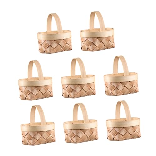 Ipetboom 8 Stück Teiliges Handgefertigte Mini Holzkörbe Kleine Geflochtene Osterkörbe Kompakte Holz Aufbewahrungskörbe Leichter Retro Stil für Dekoration und Geschenkverpackung Ipetboom 8 Stück Teiliges Handgefertigte Mini Holzkörbe Kleine Geflochtene Osterkörbe Kompakte Holz Aufbewahrungskörbe Leichter Retro Stil für Dekoration und Geschenkverpackung von Ipetboom