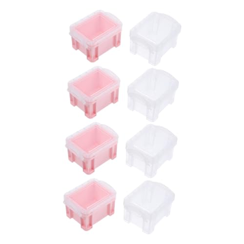 Ipetboom 8 Stück Teiliges Mini Aufbewahrungsbox aus Robustem PP Kleine Stapelbare Organizer Boxen mit Deckel Platzsparende Sortierbox für Schmuck Kosmetik und Kleinteile Multifunktional von Ipetboom