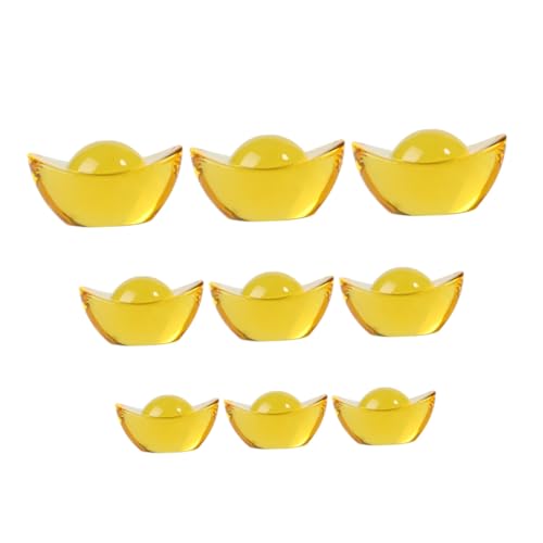 Ipetboom 9 Stück Teiliges Kristall dekor Goldene Feng Shui Yuan Bao Figuren Stabile Raum Tischdekoration Edle Handwerkskunst Langlebig von Ipetboom