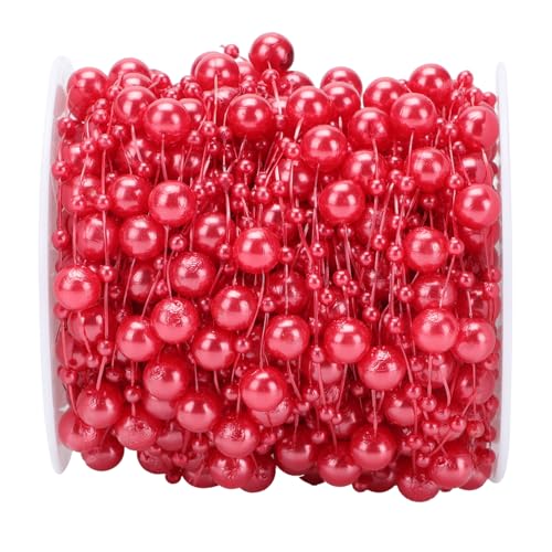 Ipetboom Abs Kunststoff Fischleine Perlenkette DIY Weihnachtsbaum Deko Girlande Flexibel Zuschneidbar Festliche Party Schmuck für Xmas Baum Dekoration von Ipetboom