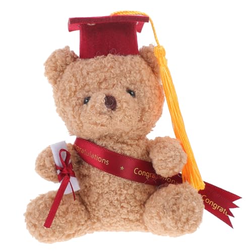 Ipetboom Abschluss Mini Plüschfigur mit Doktorhut Dekoration für Blumensträuße Diy zur Graduierung Vielseitig Einsetzbar Gemütlich und Langlebig für Freunde von Ipetboom