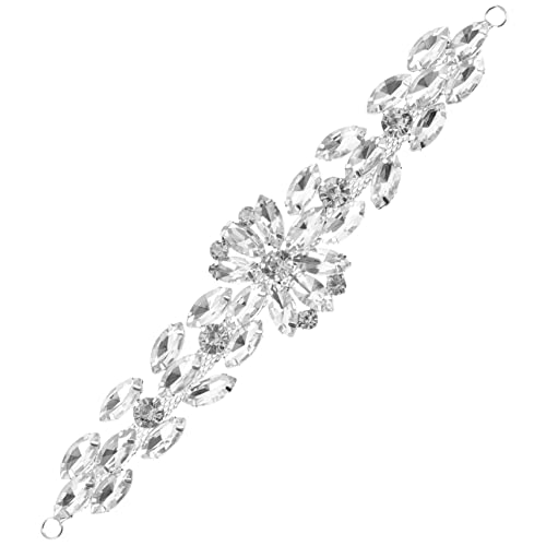 Ipetboom Blumenkette aus Strass säckchen päckchen schärpen rucksäcke beltane Hochzeit Braut- Applikationen aus Strass Gürtel Kleiderflicken selber machen Schuhe dekorative Patches Glas Weiß von Ipetboom