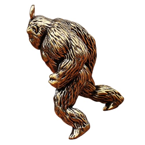 Ipetboom Brass Gorilla Schlüsselanhänger Miniaturfigur mit Aufwendigen Details Deko für Zuhause und Büro Einzigartiges für Kreative Gestaltung für Ihre Sammlung von Ipetboom