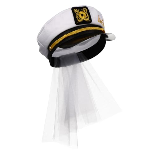 Ipetboom Brautmarinehut mit Langem Schleier Hochzeitskostüm Accessoire für Braut Foto Requisite und Outfit für Bachelorette Party Ipetboom Brautmarinehut mit Langem Schleier Hochzeitskostüm Accessoire für Braut Foto Requisite und Outfit für Bachelorette Party von Ipetboom