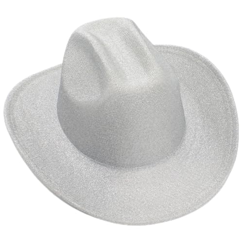 Ipetboom Cowgirl Hut Damen Glitzer Westernhut Party Kostüm Zubehör Weiß Glänzend für Foto Cosplay Bühne und Strand Ipetboom Cowgirl Hut Damen Glitzer Westernhut Party Kostüm Zubehör Weiß Glänzend für Foto Cosplay Bühne und Strand von Ipetboom