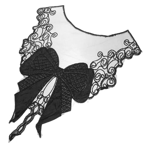 Ipetboom DIY Spitzenkragen Für Damen Schwarzer Wasserlöslicher Blumenapplikationskragen Netzstoff Für Kleidung Elegant Vielseitig Für Ihrem Outfit von Ipetboom