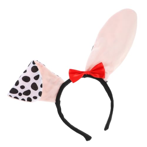Ipetboom Dalmatiner Ohr Stirnband Plüsch Hundekostüm Accessoire für Mädchen Weiches Verstellbares Hundeohren Haarband für Fasching Halloween Cosplay Party von Ipetboom