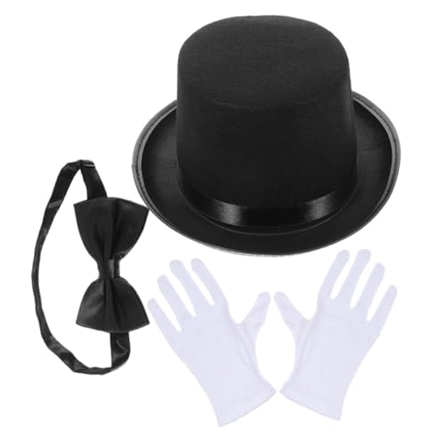 Ipetboom Detektiv Herren mit Hut Fliege und Handschuhen Vielseitiges Accessoire für Halloween Role Play Kostümzubehör für Party und Aufführung Atmungsaktiv Komfortabel und Robust von Ipetboom