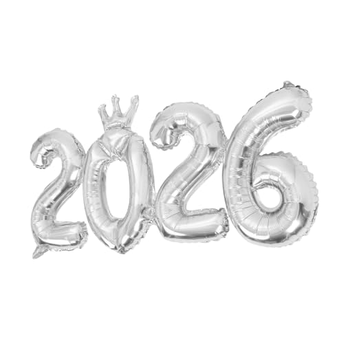 Ipetboom Digitaler Aluminiumfolienballon 2026 Ballon Grad Ballons 2026 Silvester Partyzubehör Silvester Dekoration Glückwunsch Grad Brille Große Zahlenballons 2026 Folienballons Silber Ipetboom Digitaler Aluminiumfolienballon 2026 Ballon Grad Ballons 2026 Silvester Partyzubehör Silvester Dekoration Glückwunsch Grad Brille Große Zahlenballons 2026 Folienballons Silber von Ipetboom