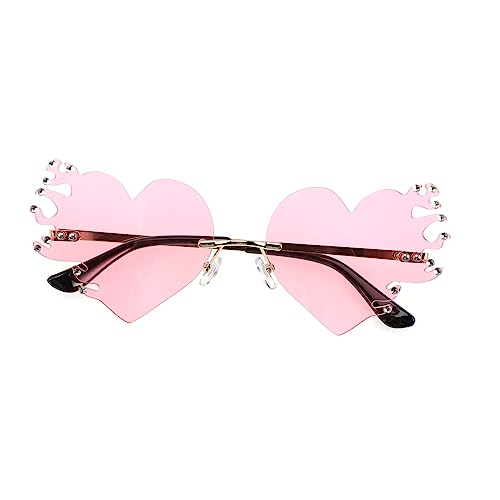 Ipetboom Flamme Herz- Für Damen in Herzform Trendige Festival-party-brille Coole Bachelorette Metall Rosa Ipetboom Flamme Herz- Für Damen in Herzform Trendige Festival-party-brille Coole Bachelorette Metall Rosa von Ipetboom