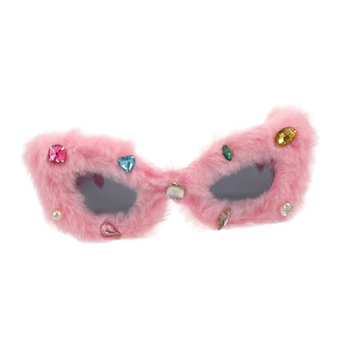 Ipetboom Flauschige Sonnenbrille Damen Lustige Partybrille für Frauen Plüsch Sonnenbrille Dekoration für Geburtstagsfeiern Hochzeiten Abschlüsse Bezauberndes von Ipetboom