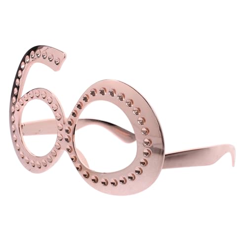 Ipetboom Geburtstagsbrille aus Stabilem Abs Kreative Roségoldene Zahlenform Party Accessoire für Erwachsene als Jubiläums und Fotorequisit für Feierlichkeiten von Ipetboom