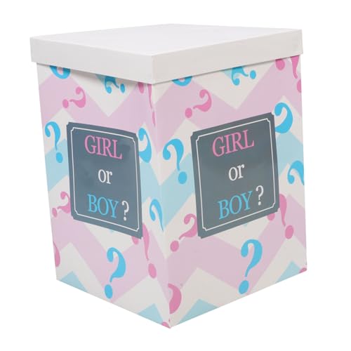 Ipetboom Geschlechtsoffenlegungsbox aus Papier für Junge oder Mädchen Dekorative Ballonbox für Babyparty Einfache Montage Foto Requisite und Unvergessliche Feierlichkeiten von Ipetboom