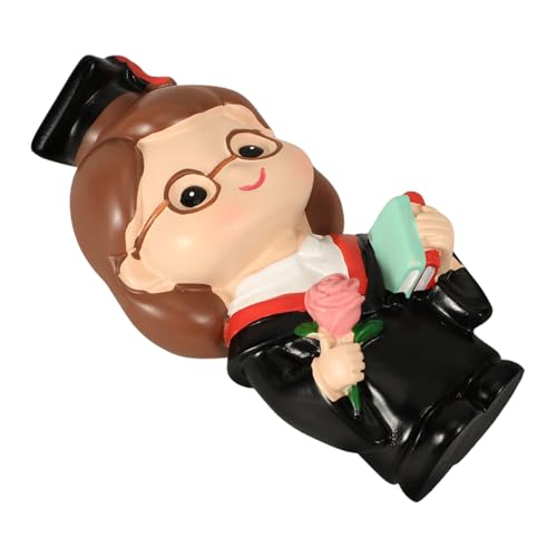 Ipetboom Graduation Cake Topper Resin Figurine Kompakte Abschlussdeko für Torten Party Accessoire Sicherer Tortenaufsatz für Schulabschluss Hochzeit und Dessertdekoration von Ipetboom