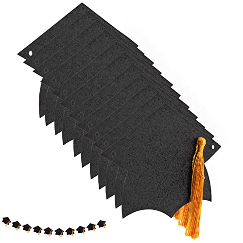 Ipetboom Graduationsbanner mit Doktorhut Design Schwarze Tassel Girlande Langlebige Abschlussfeier Deko Vielseitig als Fotohintergrund und Partydekoration für Schule und Bühne von Ipetboom